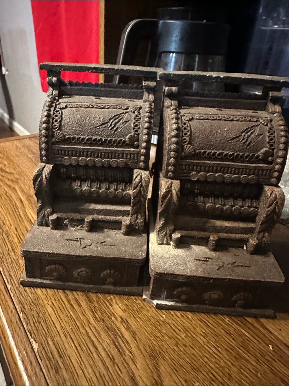 Vintage Style Brown Cast Iron Decorative Bookends - Pair